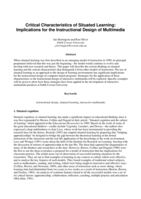 Critical characteristics of situated learning: Implications for the instructional design of multimedia