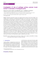 Investigation of role of cartilage surface polymer brush border in lubrication of biological joints
