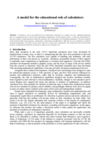 A model for the educational role of calculators
