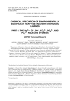Chemical speciation of environmentally significant heavy metals with inorganic ligands part 1: The Hg2+- Cl-, OH-, CO32-, so42-, and PO 43- aqueous systems