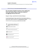 Do secondary English teachers have adequate time and resourcing to meet the needs of struggling literacy learners?