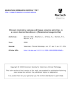 Clinical chemistry values and tissue enzyme activities in western barred bandicoots (Perameles bougainville)