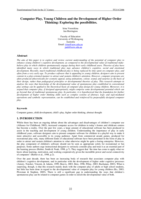 Computer play, young children and the development of higher order thinking: Exploring the possibilities