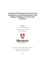 A study of the impact of terrain and turbulence on the performance and fatigue loading of small wind turbines