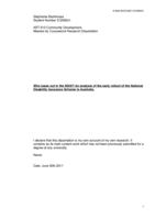 Who loses out in the NDIS? An analysis of the early rollout of the National Disability Insurance Scheme in Australia.