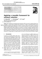 Applying a reusable framework for software selection