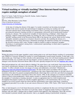 Virtual teaching or virtually teaching? Does Internet-based teaching require multiple metaphors of mind?