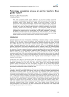 Technology acceptance among pre-service teachers: Does gender matter?