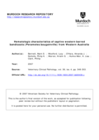Hematologic characteristics of captive western barred bandicoots (Perameles bougainville) from Western Australia