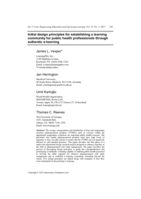 Initial design principles for establishing a learning community for public health professionals through authentic e-learning