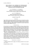 The effect of copper on nitrogen fixation in subterranean clover (Trifolium subterraneum)