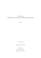 Law of value: Concepts of value & evaluation in judicial decision-making