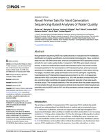 Novel primer sets for next generation sequencing-based analyses of water quality