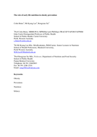 The role of early life nutrition in obesity prevention