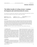 The hidden benefits of writing retreats: Academic development and social interaction for nurses