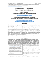 Assisting Ph.D. Completion Following a Natural Disaster
