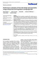 Performance evaluation of electrode design and material for a large animal electrical impedance tomography belt