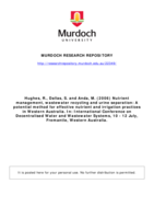 Nutrient management, wastewater recycling and urine separation: A potential method for effective nutrient and irrigation practices in Western Australia