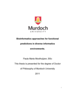 Bioinformatics approaches for functional predictions in diverse informatics environments