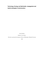 Technology, ecology and spirituality: neopaganism and hybrid ontologies in technoculture