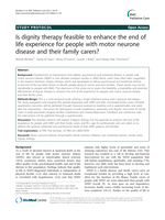 Is dignity therapy feasible to enhance the end of life experience for people with motor neurone disease and their family carers?