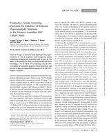 Prospective genetic screening decreases the incidence of Abacavir hypersensitivity reactions in the Western Australian HIV cohort study