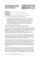 Teaching teamwork skills in Australian higher education business disciplines