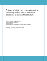 A study of wind energy, power system balancing and its effects on carbon emissions in the Australian NEM