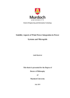 Stability aspects of wind power integration in power systems and microgrids