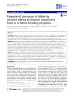 Potential of promotion of alleles by genome editing to improve quantitative traits in livestock breeding programs