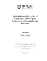 Physicochemical properties of nickel and cobalt sulphate solutions of hydrometallurgical relevance