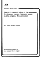 Element concentrations in the freshwater mussel, Velesunio angasi, in the Alligator Rivers region