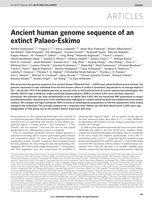 Ancient human genome sequence of an extinct Palaeo-Eskimo