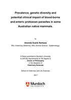 Prevalence, genetic diversity and potential clinical impact of blood-borne and enteric protozoan parasites in some Australian native mammals