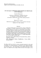 On locally uniform expansions of regular fuctionals