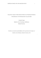 Using cluster analysis to profile adolescent media use and exploring the relations to risk behaviours: The moderating role of age and gender