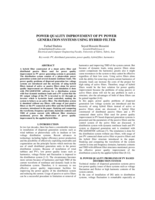 Power quality improvement of PV power generation systems using hybrid filter