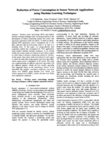 Reduction of power consumption in sensor network applications using machine learning techniques