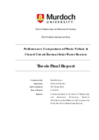 Performance comparison of photo-voltaic & closed circuit thermal solar water heaters