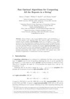 Fast optimal algorithms for computing all the repeats in a string
