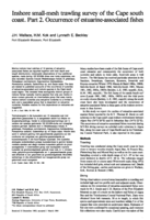 Inshore small-mesh trawling survey of the Cape south coast. Part 2. Occurrence of estuarine-associated fishes
