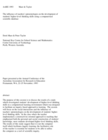 The influence of teachers' epistemologies on the development of students' higher-level thinking skills using a computerisedscientific database