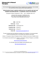 Altered postural sway in patients suffering from non-specific neck pain and whiplash associated disorder - A systematic review of the literature