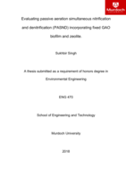 Evaluating passive aeration simultaneous nitrificationand denitrification (PASND) incorporating fixed GAObiofilm and zeolite
