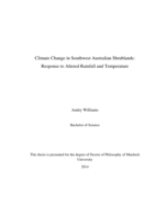 Climate Change in Southwest Australian Shrublands: Response to Altered Rainfall and Temperature