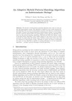 An adaptive hybrid pattern-matching algorithm on indeterminate strings