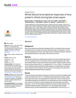 Whole blood transcriptional responses of very preterm infants during late-onset sepsis