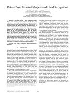 Robust pose invariant shape-based hand recognition