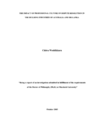 The impact of professional culture on dispute resolution in the building industries of Australia and Sri-Lanka
