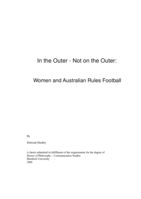 In the outer--not on the outer: women and Australian rules football